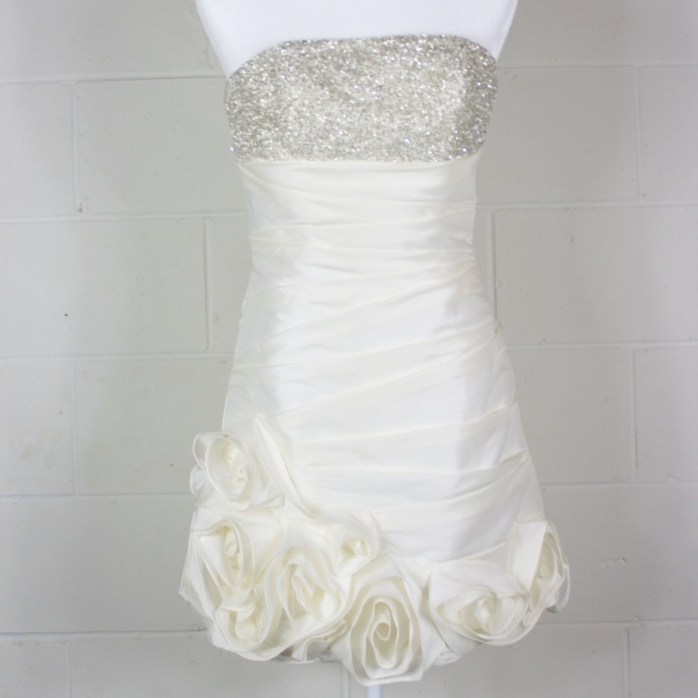 Blush Prom By Alexia Strapless white prom Dress 6